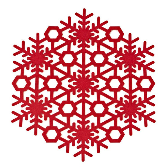 Placemat - Felt Snowflake Red