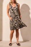 Dress - Sleeveless Printed (Pebble)