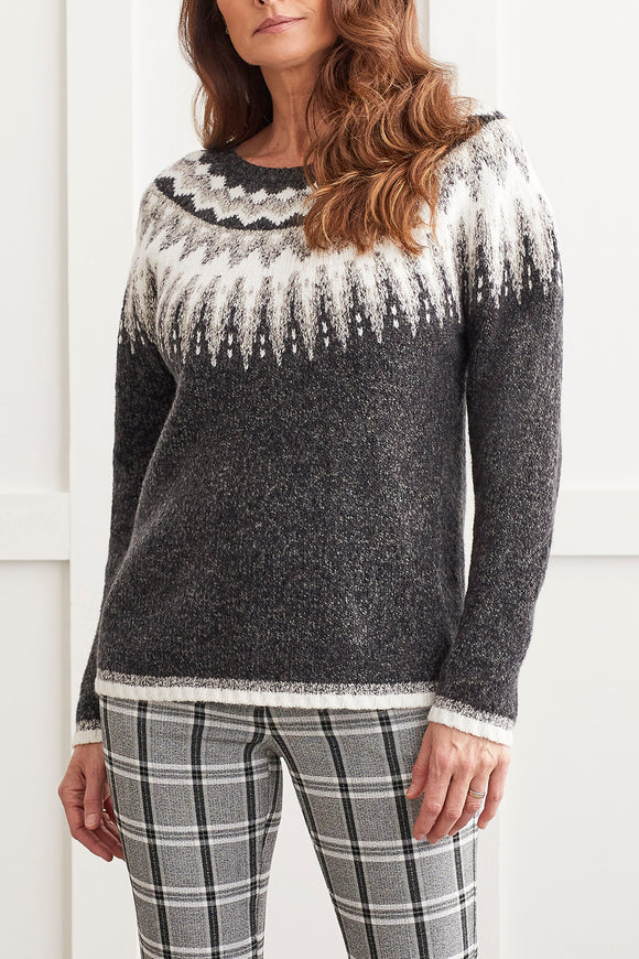 Sweater - Intarsia Scoop Neck