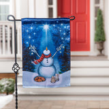 Garden Flag - Star Heart Snowman Lustre