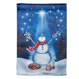 Garden Flag - Star Heart Snowman Lustre