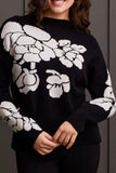 Sweater - Knit Jacquard Funnel Neck