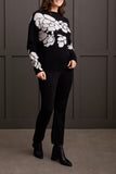 Sweater - Knit Jacquard Funnel Neck