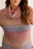 Sweater - Striped Cowl Neck