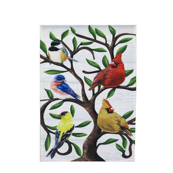 Garden Flag - Songbirds in Tree of LIfe
