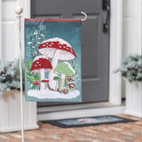 Garden Flag - Woodland Winter Mushroom