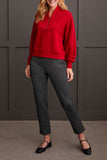 Top - Dolman with Quarter Zip (Scarlet)