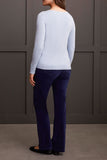 Sweater - Boat Neck with Button Sleeve (Heather Glacier)