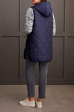 Puffer Vest - Reversible Hooded with Hi-Low Hem (Night Sky)