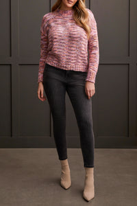 Sweater - Space Dye Mock Neck (Azalea)