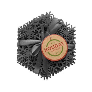 Coaster - Felt Snowflake Charcoal