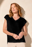 Top - Cap Sleeve (Black)