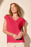 Top - Cap Sleeve (Teaberry)