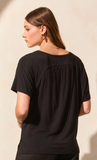 Top - Short Sleeve with Shirred Back (Black)