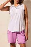 Top - Sleeveless Polo (White)