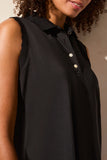 Top - Sleeveless Polo (Black)