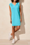 Dress- Sleeveless Hooded (Aqua)