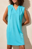 Dress- Sleeveless Hooded (Aqua)