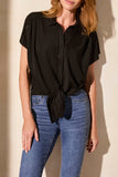 Top - Short Sleeve Tie Front