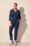 Pant - Crop with Side Slits (Jet Blue)