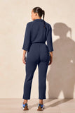 Pant - Crop with Side Slits (Jet Blue)