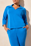 Top - 3/4 Sleeve Polo Collar (Riviera)