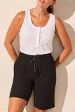 Short - Pull On Drawcord Waist (Black)