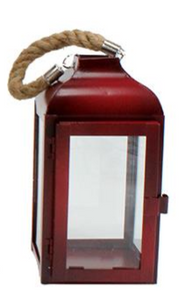 Lantern - Red with Rope Handle (Small)