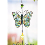 Wind Chime - Stained Glass Tiered Butterfly (Blue)