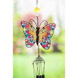 Wind Chime - Stained Glass Tiered Butterfly (Orange)