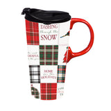 Travel Mug - Ceramic Quilted Plaid