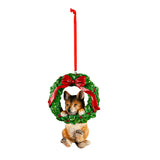 Ornament - Dog in Wreath (Assorted)