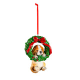 Ornament - Dog in Wreath (Assorted)