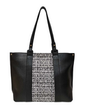 Tote Handbag - Textured Front (Black)