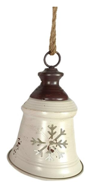 Ornament - Bell with Snowflake Cutouts (White)