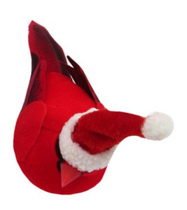 Ornament - Cardinal with Santa Hat Clip (Right)