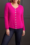 Sweater - Cardigan with Rhinestone Buttons