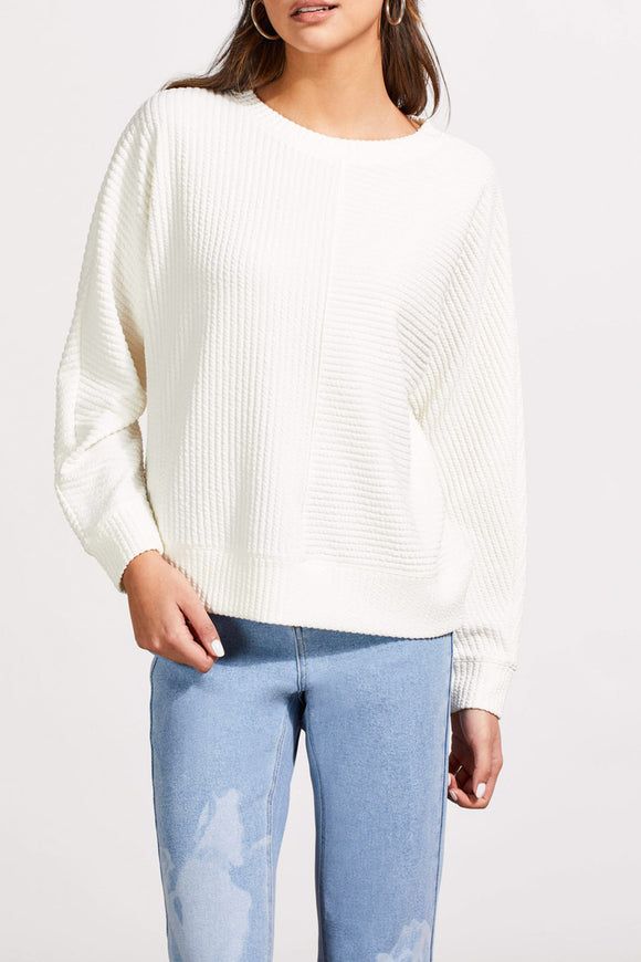 Top - Textured Knit Dolman Sleeve (Eggshell)