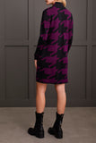 Sweater Dress - Funnel Neck Jacquard (Dark Plum)