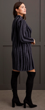 Sweater Dress - Funnel Neck Jacquard (Charcoal)