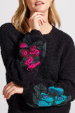 Sweater - Boucle Drop Shoulder with Embroidered Sleeves