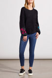 Sweater - Boucle Drop Shoulder with Embroidered Sleeves