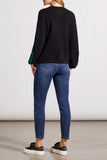 Sweater - Boucle Drop Shoulder with Embroidered Sleeves