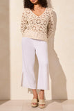 Sweater - Open Fancy Crochet with Bell Sleeve