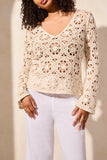 Sweater - Open Fancy Crochet with Bell Sleeve