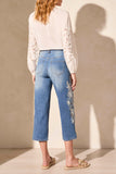 Jean - Audrey Crop Mid Rise Embroidered Girlfriend