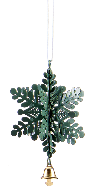 Ornament - Snowflake with Bell (Green)