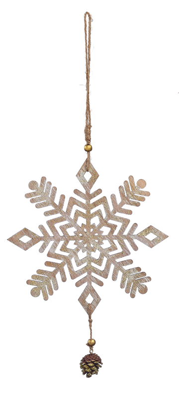 Ornament - Snowflake with Pinecone (Pointed)