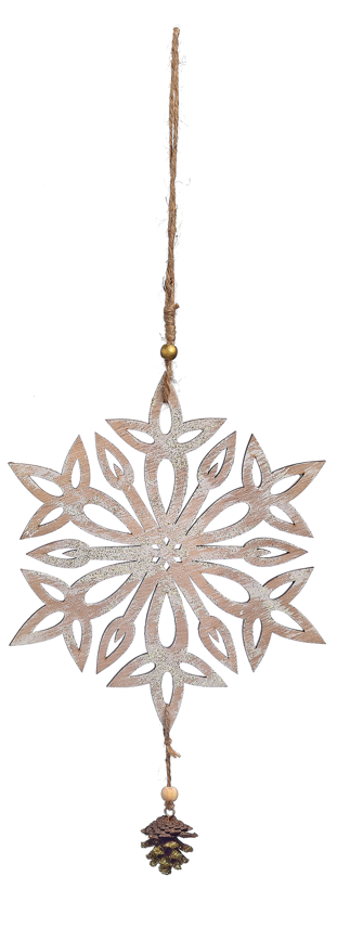 Ornament - Snowflake with Pinecone (Rounded)