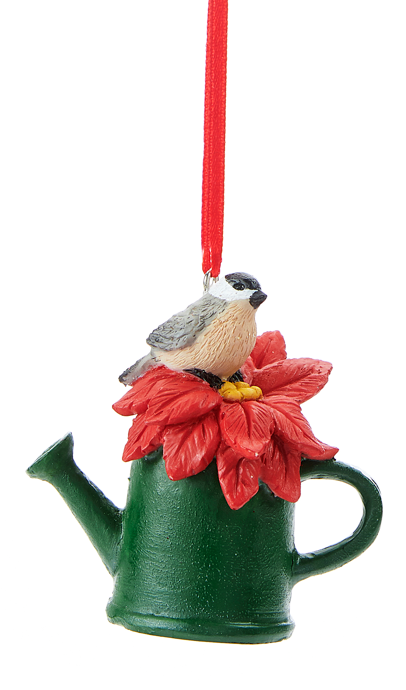 Ornament - Watering Can with Chickadee